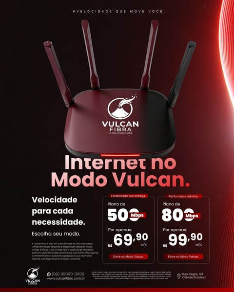 Banner Publicitário Para Provedor De Internet Fibra Óptica E Roteador Social Media PSD Editável