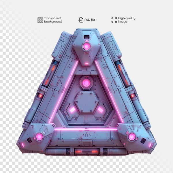 ELEMENTO 3D FUTURISTA | COM LUZES NEON | IMAGEM SEM FUNDO