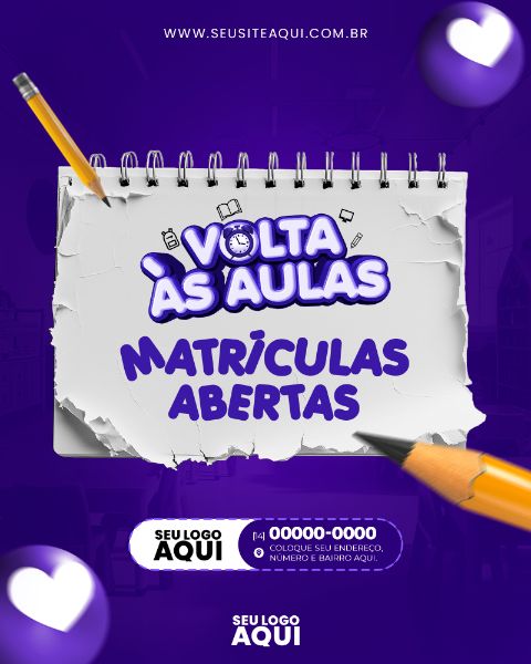 FEED | VOLTA ÀS AULAS | MATRÍCULAS ABERTAS | ESCOLA | PSD EDITÁVEL