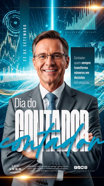 DIA DO CONTADOR 22 DE SETEMBRO SOCIAL MEDIA PSD EDITÁVEL STORY 6