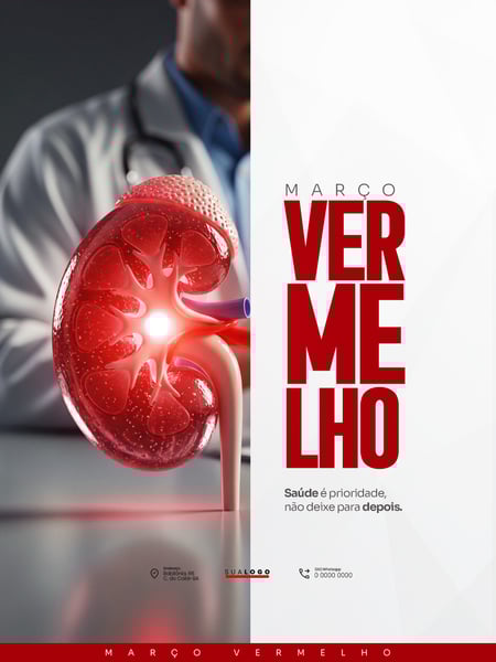 MARÇO VERMELHO CAMPANHA DE CONSCIENTIZAÇÃO SOBRE O CÂNCER RENAL PSD EDITÁVEL 4