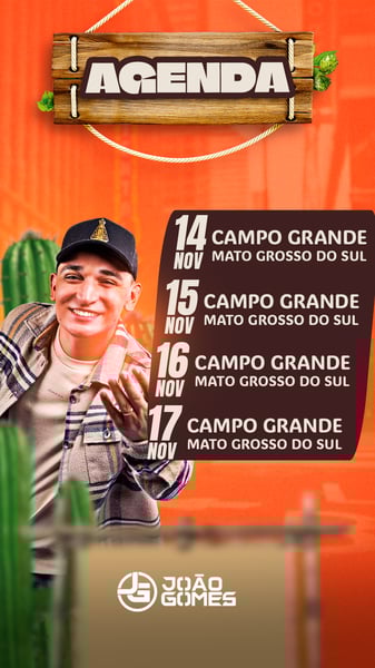 FLYER ARTISTAS E EVENTOS AGENDA DE SHOWS JOÃO GOMES STORY