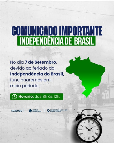 AVISO FERIADO DIA DO DIA DA INDEPENDÊNCIA 2