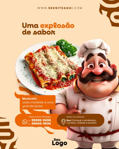 FEED VERTICAL - CASA DE MASSAS | RESTAURANTE | PSD EDITÁVEL