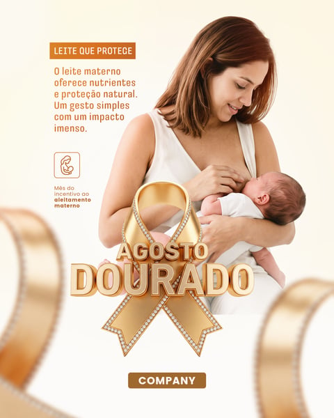 AGOSTO DOURADO MÊS DO ALEITAMENTO MATERNO SOCIAL MEDIA PSD EDITÁVEL 04