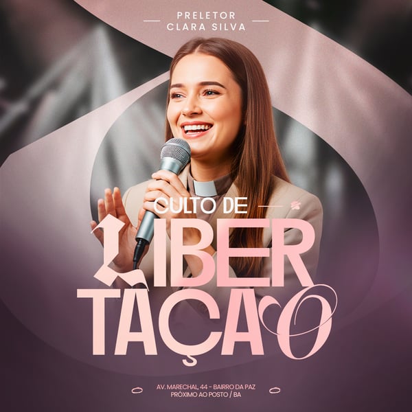 FLYER GOSPEL CULTO DOMINGO DE LOUVOR E ADORAÇÃO IGREJA SOCIAL MEDIA PSD EDITÁVEL