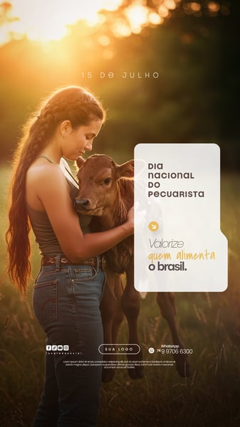 15 DE JULHO - DIA NACIONAL DO PECUARISTA - FLYER SOCIAL MEDIA PSD EDITÁVEL