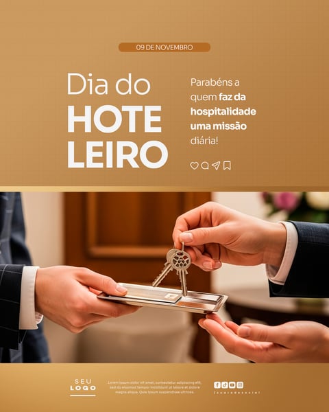 DIA DO HOTELEIRO 9 DE NOVEMBRO SOCIAL MEDIA PSD EDITÁVEL 3