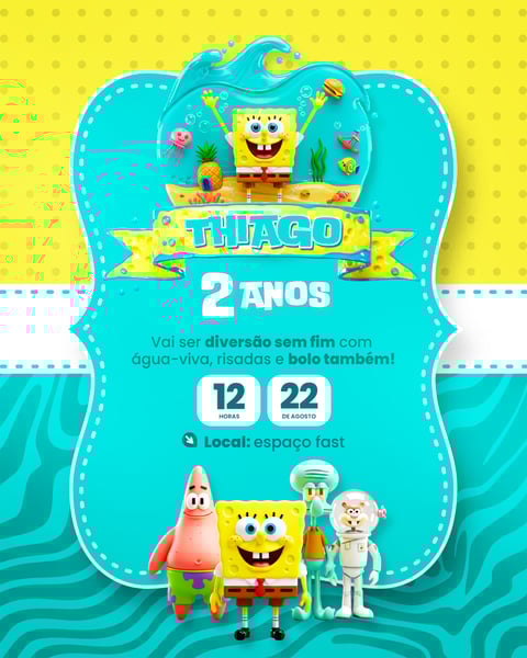 FQS CONVITE DE ANIVERSÁRIO INFANTIL BOB ESPONJA MODELO PSD EDITÁVEL (1)
