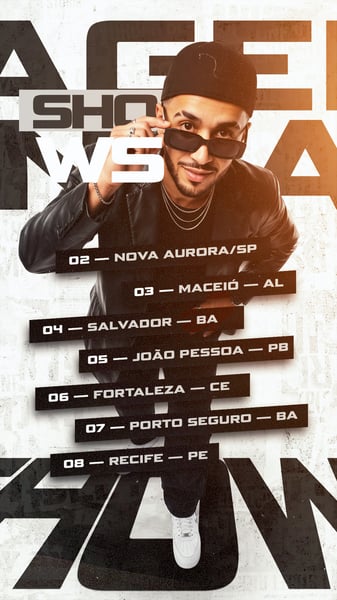 FLYER AGENDA SHOWS STORY PSD EDITÁVEL