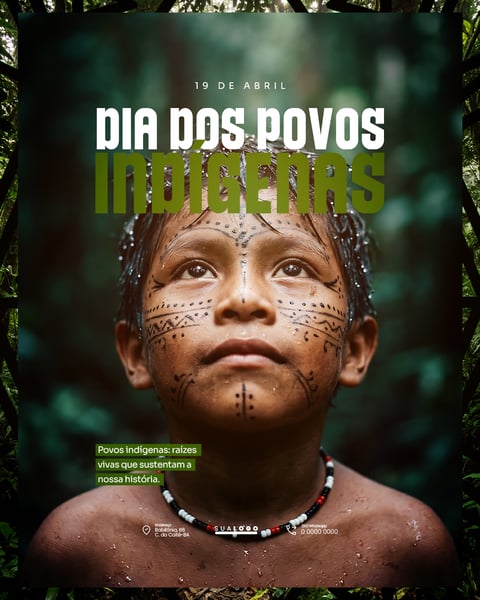 DIA DOS POVOS INDÍGENAS DIA DO ÍNDIO 19 DE ABRIL PSD EDITÁVEL 5