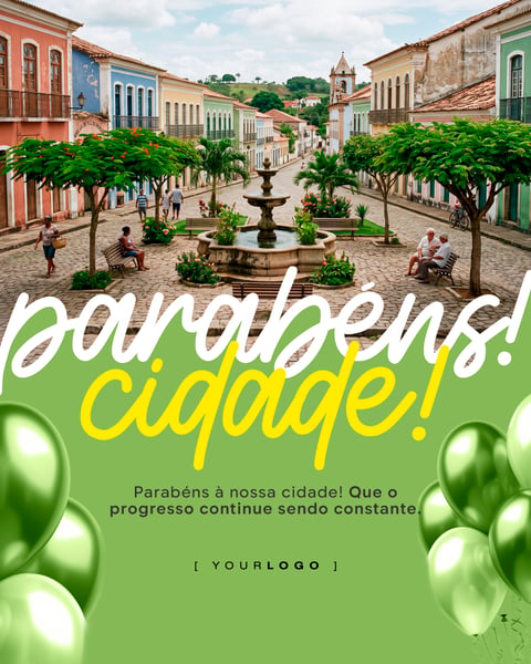 BANNER ANIVERSÁRIO DA CIDADE VERDE PSD EDITÁVEL