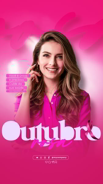 IYM OUTUBRO ROSA MS DE CONSCIENTIZAO SOBRE O CNCER DE MAMA SOCIAL MEDIA FLYER PSD EDITVEL B3