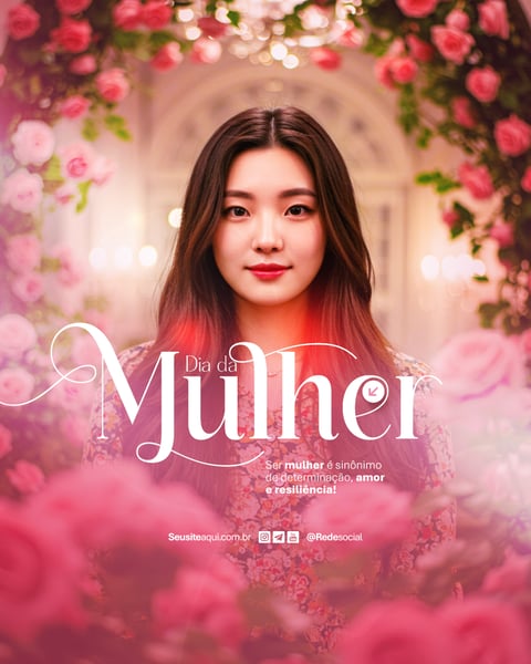 DIA INTERNACIONAL DA MULHER 8 DE MARÇO SOCIAL MEDIA PSD EDITÁVEL
