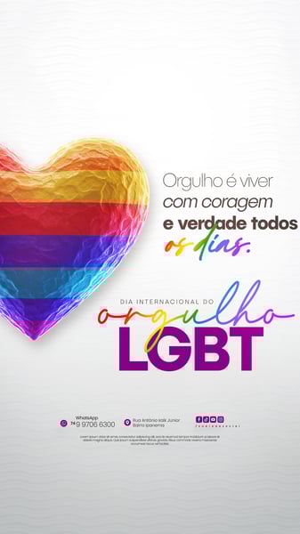 DIA INTERNACIONAL DO ORGULHO LGBT SOCIAL MEDIA PSD EDITÁVEL