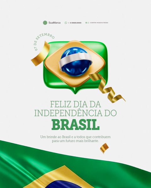Dia da Independência do Brasil 07 de Setembro Social Media PSD Editável