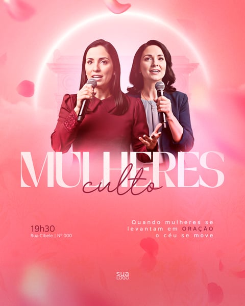 FLYER GOSPEL DE CULTO DE MULHERES - PSD