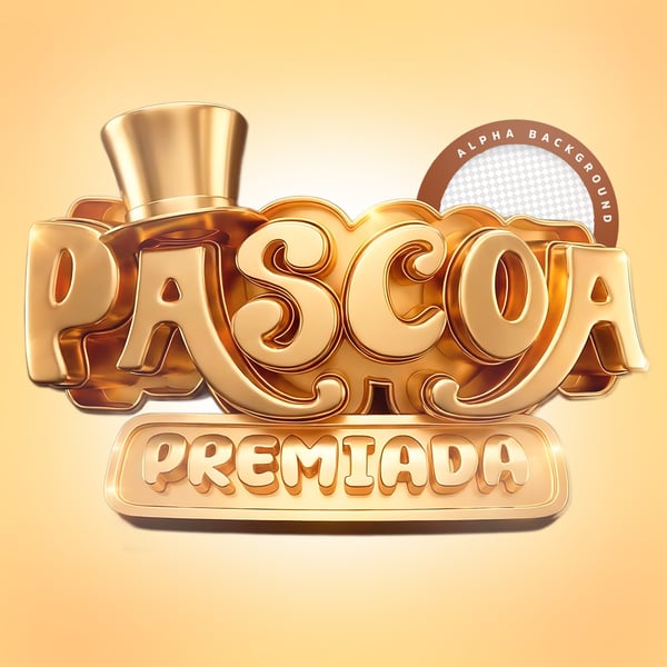 Selo 3D Para Composição Páscoa Premiada 3
