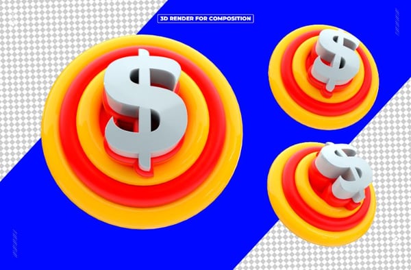 ÍCONE DINHEIRO 3D REDES SOCIAIS