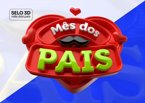 mês dos pais selo 3d