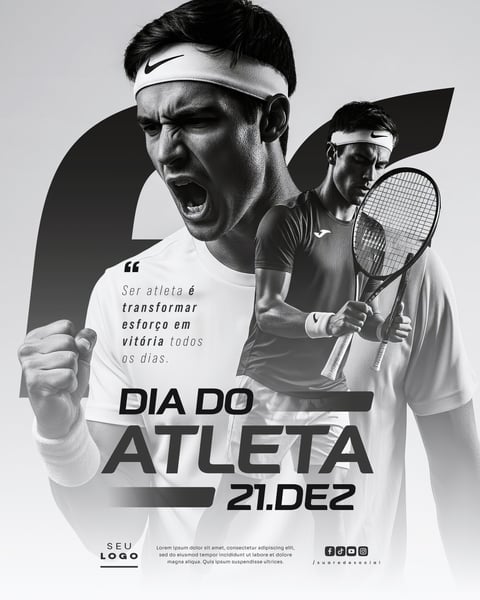 DIA DO ATLETA 21 DE DEZEMBRO SOCIAL MEDIA PSD EDITÁVEL 1