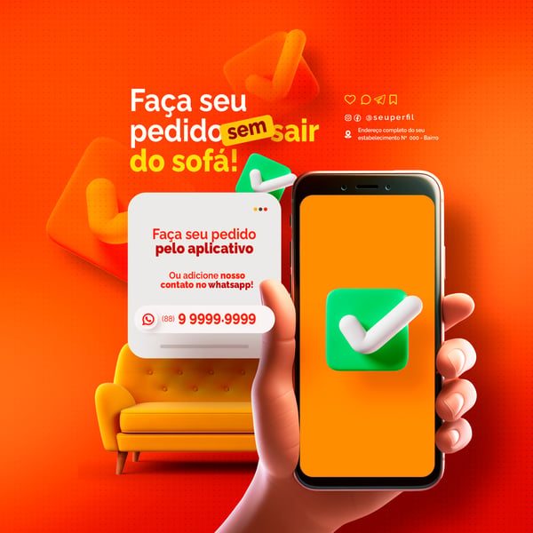 KFI DELIVERY E APLICATIVO SOCIAL MEDIA POST PSD TEMPLATE