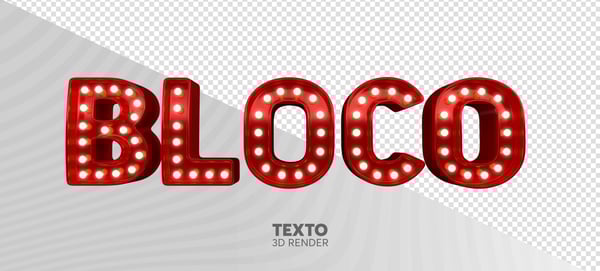 ELEMENTO 3D CARNAVAL BLOCO PNG