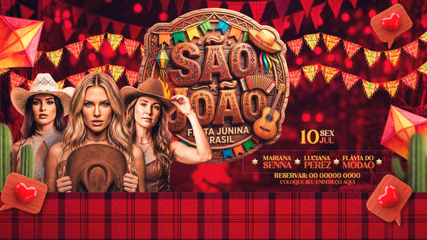 FLYER PARA EVENTOS SÃO JOÃO FESTA JUNINA BRASIL BANNER