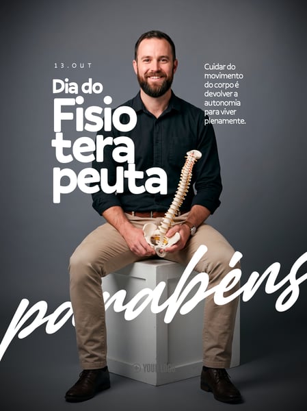 DIA DO FISIOTERAPEUTA PROFISSIONAL COM COLUNA SOCIAL MEDIA FLYER PSD EDITÁVEL