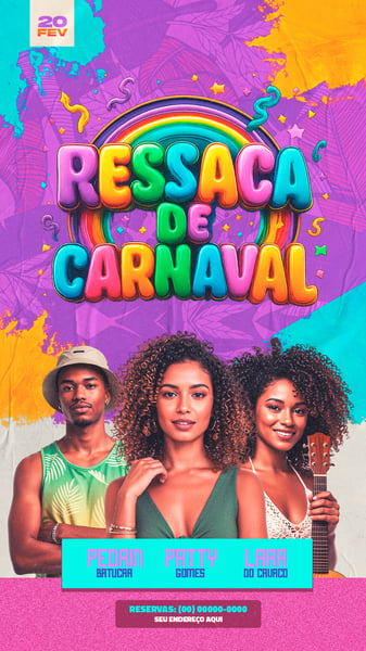 FLYER PARA EVENTOS RESSACA DE CARNAVAL STORYS