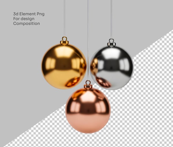 BOLAS LISAS COLORIDAS PARA COMPOSIÇÃO DE DESIGN DE FIM DE ANO EM PNG
