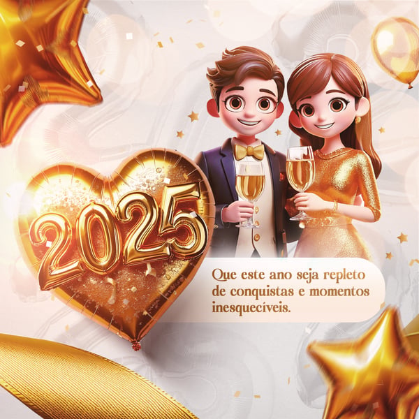 CASAL FELIZ ANO NOVO 2025