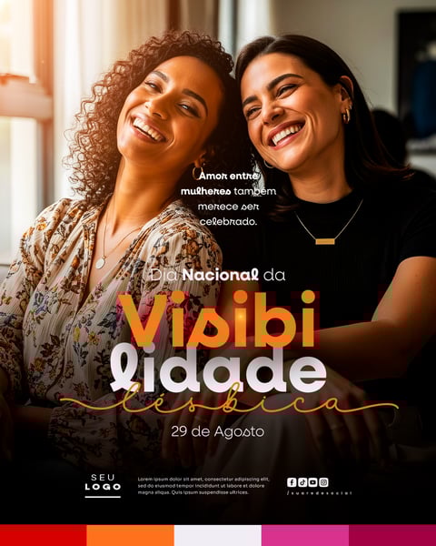 DIA NACIONAL DA VISIBILIDADE LÉSBICA 29 DE AGOSTO SOCIAL MEDIA PSD EDITÁVEL 7