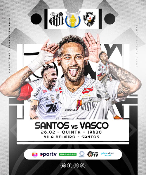 FLYER ESPORTIVO FUTEBOL CAMPEONATO BRASILEIRO SANTOS NEYMAR