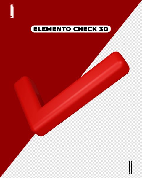 ELEMENTO 3D | CHECK VERMELHO | OK | VERIFICAÇÃO