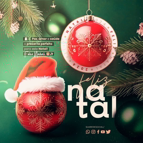 YMR SOCIAL MEDIA FELIZ NATAL FEED PAZ, AMOR E SAÚDE, O PRESENTE PERFEITO PARA ESTE NATAL