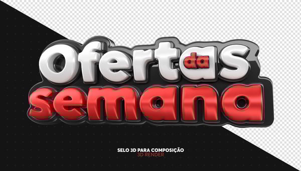 SELO 3D SUPERMERCADO OFERTAS DA SEMANA PNG