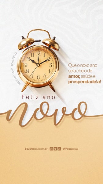 FELIZ ANO NOVO REVEILLON BOAS FESTAS SOCIAL MEDIA PSD EDITÁVEL