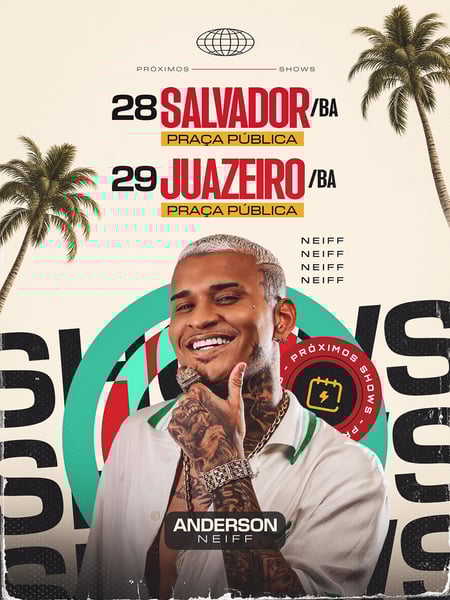 AGENDA SEMANAL PRÓXIMOS SHOWS PSD EDITÁVEL