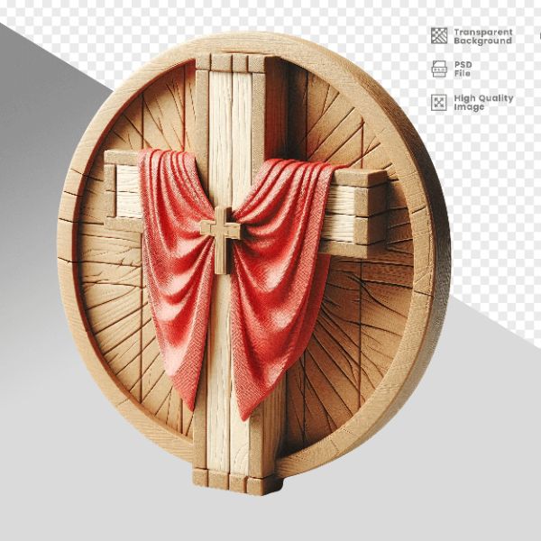 CRUZ DE MADEIRA - ELEMENTO 3D PARA COMPOSIÇÃO