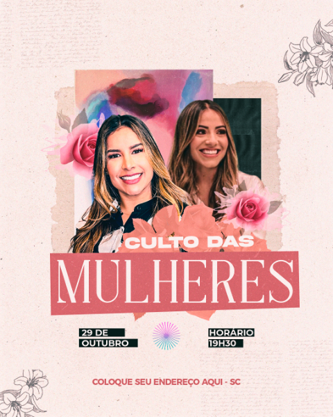 FLYER GOSPEL - CULTO DAS MULHERES - FEED