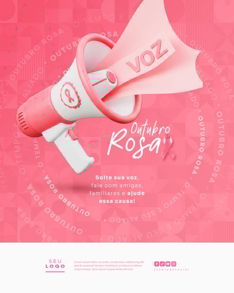 OUTUBRO ROSA CAMPANHA INTERNACIONAL DE CONSCIENTIZAÇÃO PARA O CONTROLE DO CÂNCER DE MAMA SOCIAL MEDIA PSD EDITÁVEL 10
