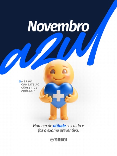 NOVEMBRO AZUL CÂNCER DE PRÓSTATE SOCIAL MEDIA FLYER PSD EDITÁVEL