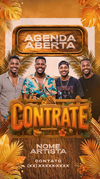 FLYER CONTRATE GRUPO PAGODE 2 STORY PSD EDITÁVEL