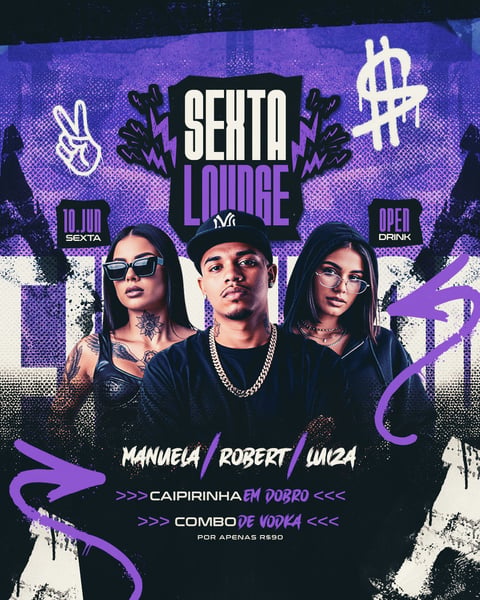 FLYER EVENTO SEXTA LOUNGE PSD EDITÁVEL