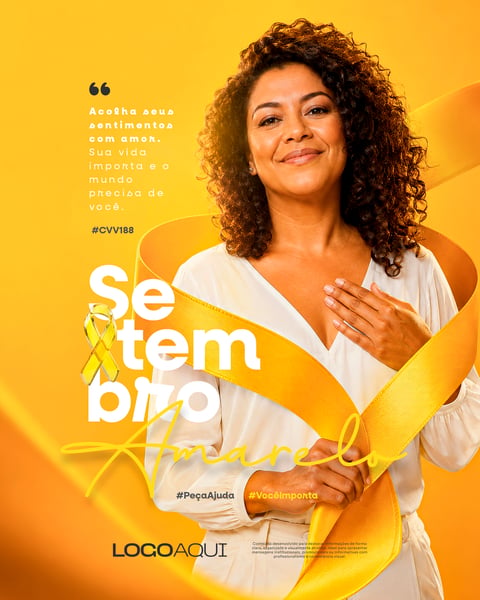 CAMPANHA SETEMBRO AMARELO SOCIAL MEDIA FLYER PSD EDITÁVEL