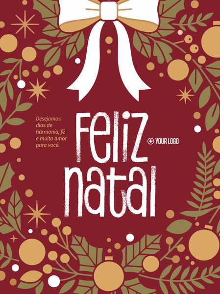 FELIZ NATAL LAÇO E ORNAMENTOS SOCIAL MEDIA FLYER PSD EDITÁVEL
