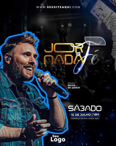FEED VERTICAL - FLYER JORNADA DA FÉ - IGREJA, CHURCH, GOSPEL | PSD EDITÁVEL