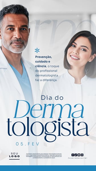 DIA DO DERMATOLOGISTA 5 DE FEVEREIRO STORY SOCIAL MEDIA PSD EDITÁVEL 1
