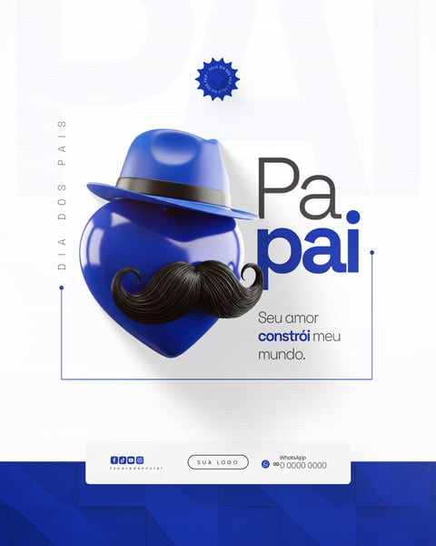 FELIZ DIA DOS PAIS 10 DE AGOSTO SOCIAL MEDIA FEED PSD EDITÁVEL 1